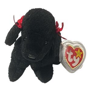 Ty Beanie Baby: Gigi the Poodle Dog with Red Bows